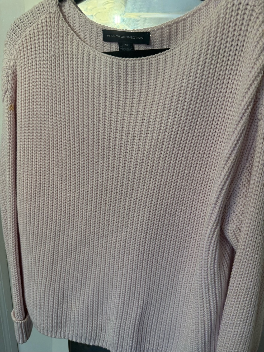French Connection Pale Pink Crewneck Knit Sweater